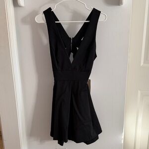 Black mini backless dress